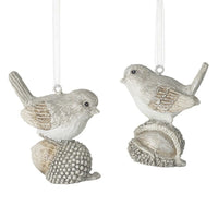 Two Assorted Birds On Acorns Hanger Mix 6cm | Annie Mo's