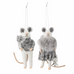 Set of Two Adorable Grey Wool Hanging Mice | Annie Mo's