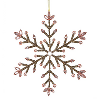 Large Pink and Bronze Bead Snowflake 26cm | Annie Mo's