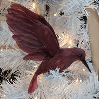 Burgundy Feather Bird 15cm | Annie Mo's