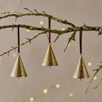 Manya Metal Bell Baubles - Brass - (Set of 3) 8cm | Annie Mo's