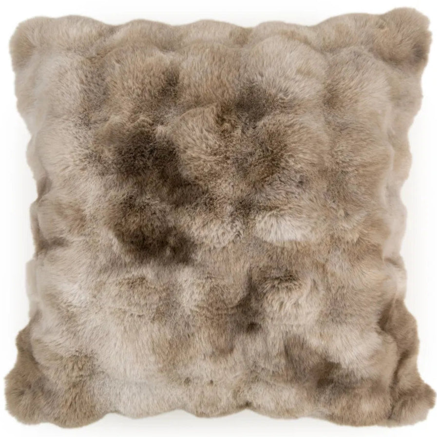 LUXURY NATURAL TEXTURED FAUX FUR CUSHION 50 X 50 | Annie Mo's