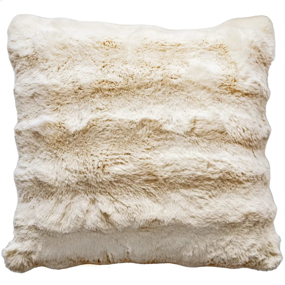 EXTREME SOFT TEXTURED CUSHION IN FAUX RABBIT NATURAL 50 X 50 | Annie 