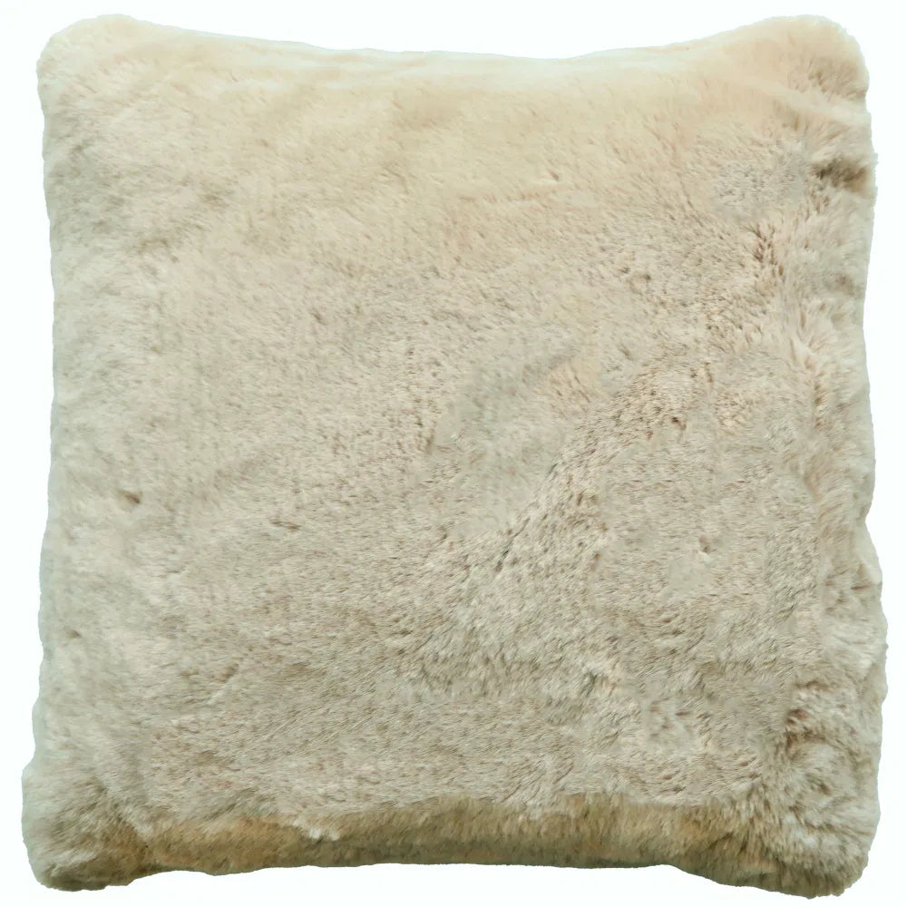 LUXURY FAUX RABBIT CUSHION BEIGE 50 X 50cm | Annie Mo's