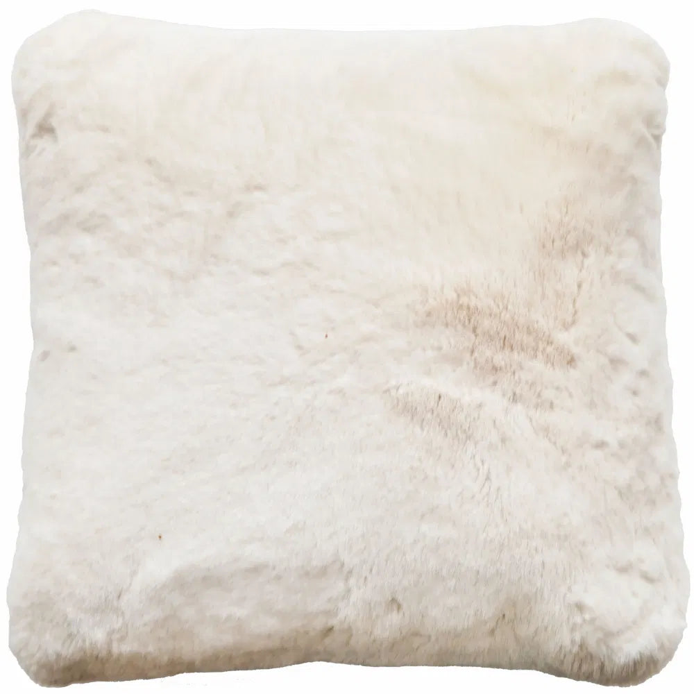 LUXURY FAUX RABBIT CUSHION WHITE 50 X 50cm | Annie Mo's