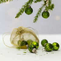 Bag of Ten Mini Mixed Shape Baubles - Green | Annie Mo's