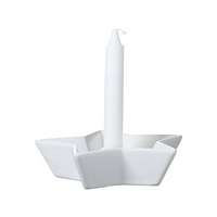 Matt White Dolomite Star Dinner Candle Holder 20cm | Annie Mo's