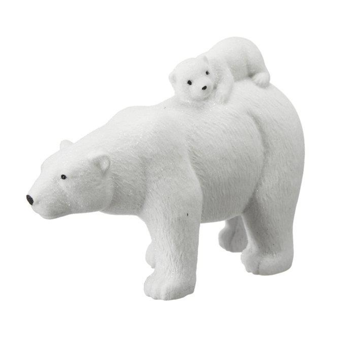 Mini White Polar Bear and Her Cub 12cm | Annie Mo's