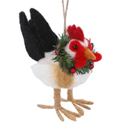 Mixed Wool Hen with Wreath Decoration | Annie Mo's