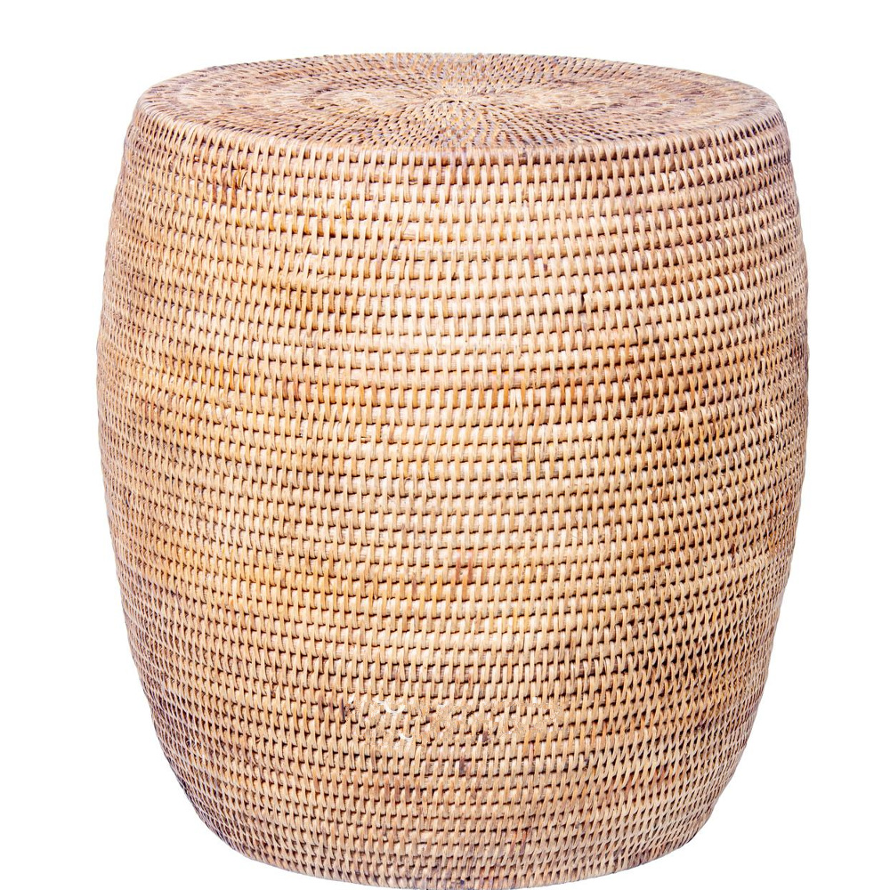 Natural Matt Rattan Round  Lamp Table with Glass Top 45cm This matte natural woven rattan round lamp table, is a high quality artisan handmade product. Perfect for bedrooms, lounges and living areas in general. Stylish and such good quality.