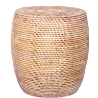 Natural Matt Rattan Round  Lamp Table with Glass Top 45cm This matte natural woven rattan round lamp table, is a high quality artisan handmade product. Perfect for bedrooms, lounges and living areas in general. Stylish and such good quality.