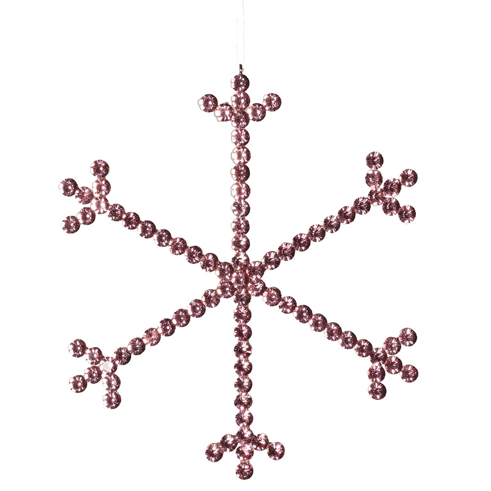 Pink Jewel Snowflake Decoration 19cm | Annie Mo's