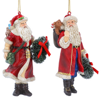 Resin Nostalgia Santa with Wreath Assorted Set of Two | Annie Mo's