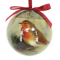 Robin Bauble with Ribbon - 8cm | Annie Mo's