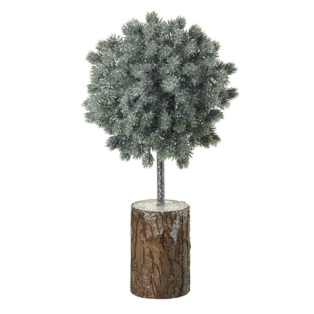 Green Tree with Metal Trunk on Wooden Base 30cm | Annie Mo's