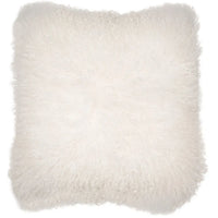 WHITE MONGOLIAN LAMB WITH SUEDE REVERSE 40 X 40 | Annie Mo's