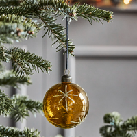 Set of Four Amber Glass Star Bauble 8cm | Annie Mo's