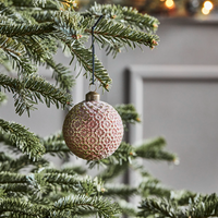 Set of Four Blush Pink and Gold Bauble 8cm | Annie Mo's