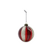 Set of Four Deep Red Glass and Glitter Bauble 10cm