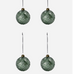 Set of Four Green Sparkly Baubles 8cm