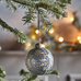 Set of Four Grey Glass Sparkle Baubles 8cm | Annie Mo's