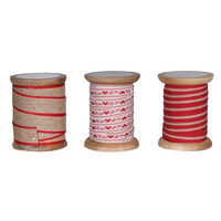 Set of Three Assorted Red Ribbon Spools 1000cm | Annie Mo's