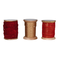 Set of Three Assorted Red and Gold Ribbon Spools 1000cm | Annie Mo's