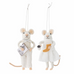 Set of Two Adorable White Wool Hanging Mice | Annie Mo's