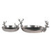 Set of Two Nickle Reindeer Trays 43cm | Annie Mo's