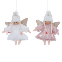 Set of Two Pink and White Fabric Fairy Decorations | Annie Mo's