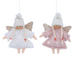 Set of Two Pink and White Fabric Fairy Decorations | Annie Mo's