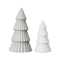 Set of Two White Porcelain Trees