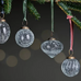 Snow Drop Baubles - Clear Crackle (Set of Four) 5cm