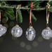 Snow Drop Baubles - Silver Crackle (Set of Four) 5cm