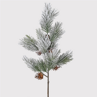 Snowy Pine with Pinecones Stem 80cm