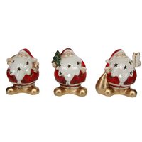 Three Assorted Round Ceramic Santa Night Lights - 15.5cm | Annie Mo's