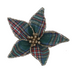 Two Assorted Tartan Fabric Poinsettia Clips