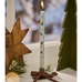 White Taper Candle with Mistletoes Print