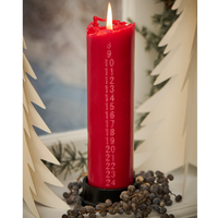 Red Embossed Advent Candle 30cm | Annie Mo's