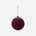 Burgundy Flock and Gold Glitter Bauble 12cm