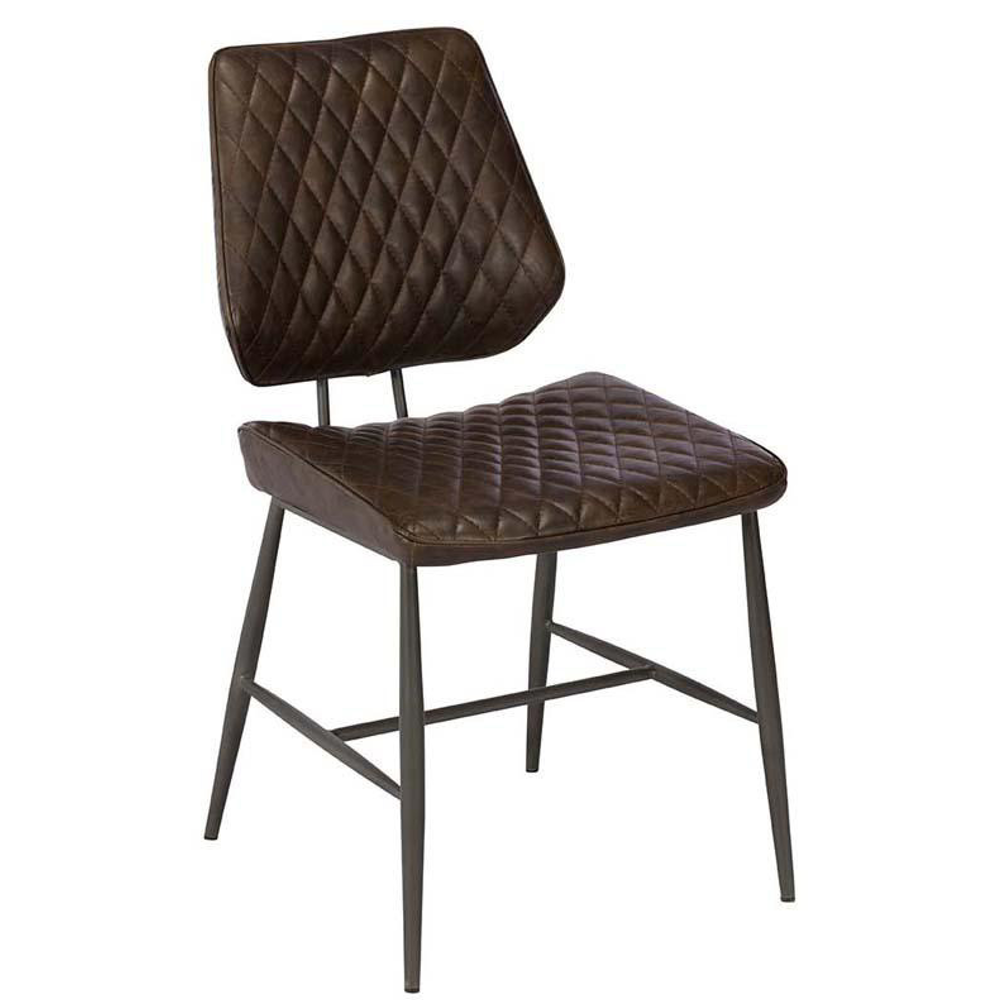 Dalton Dark Brown PU Leather Dining Chair | Annie Mo's