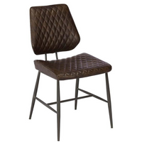 Dalton Dark Brown PU Leather Dining Chair | Annie Mo's