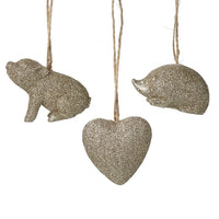 Assorted Glitter Hanging Set of Three 6.5cm | Annie Mo's