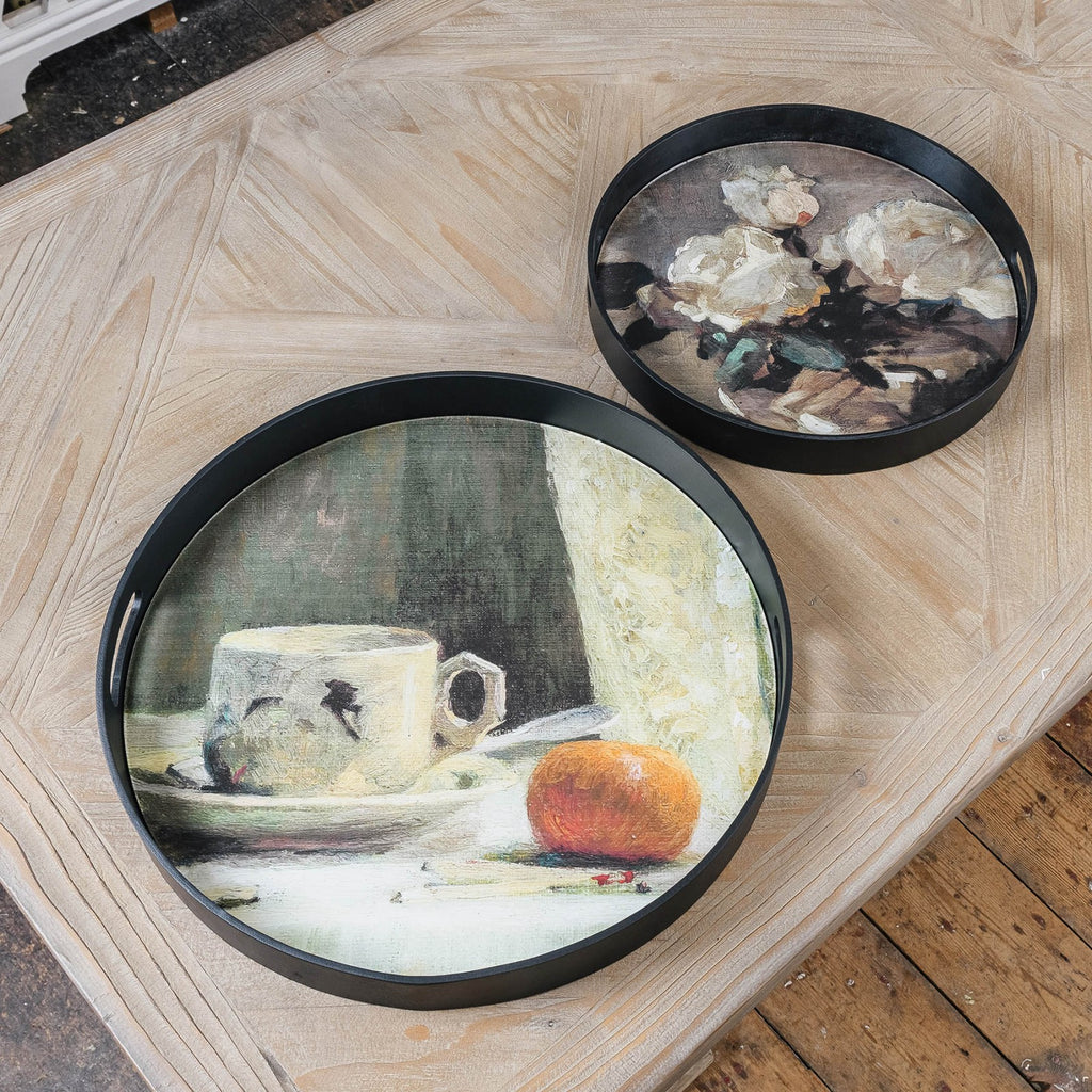 Set of Two Floral Tea Trays 50cm | Annie Mo's