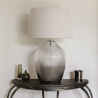 Smokey Glass Table Lamp with Shade 73cm | Annie Mo's