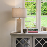 Squared Stone Table Lamp with Shade 62cm | Annie Mo's