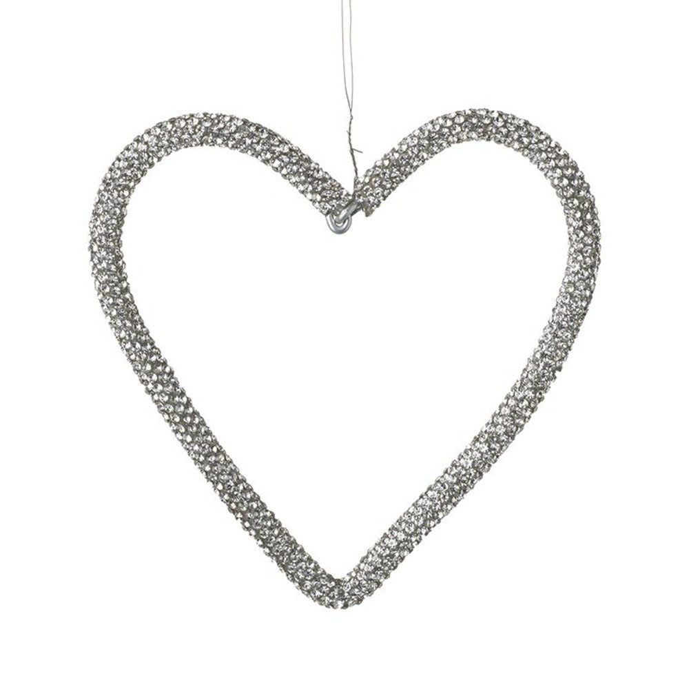 Beautiful Sparkly Metal Hanging Heart 9cm | Annie Mo's