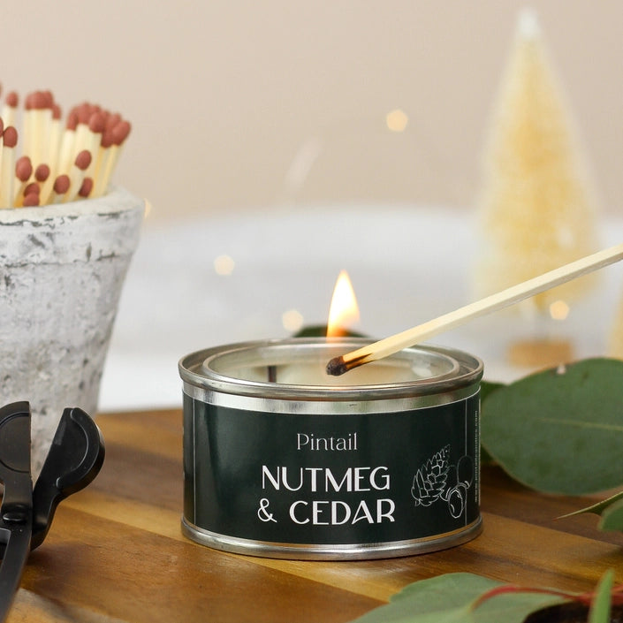 Nutmeg and Cedar Tinned Candle | Annie Mo's