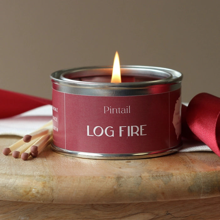 Log Fire Tinned Candle | Annie Mo's