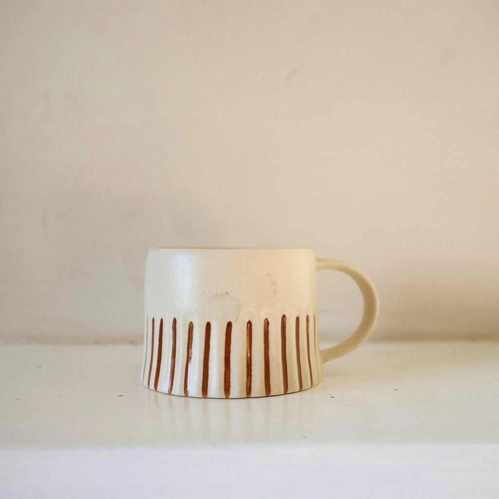 Ridged Painted Mug - Ginger | Annie Mo's 